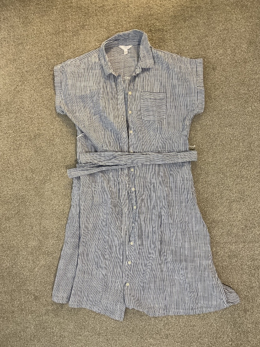 Time & Tru blue/white striped dress, size Large (12-14)